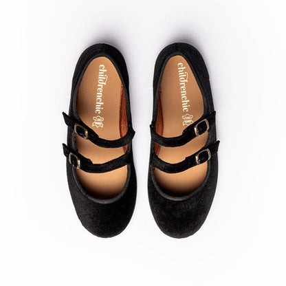 Zahia Black Velcro Non Slip Rubber Sole Padded fashion by Childrenchic – Don't Panic Shoes