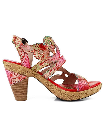 Zendaya Hand - Painted Genuine Leather Sandals Sandals by Colorstepshoes – Don't Panic Shoes