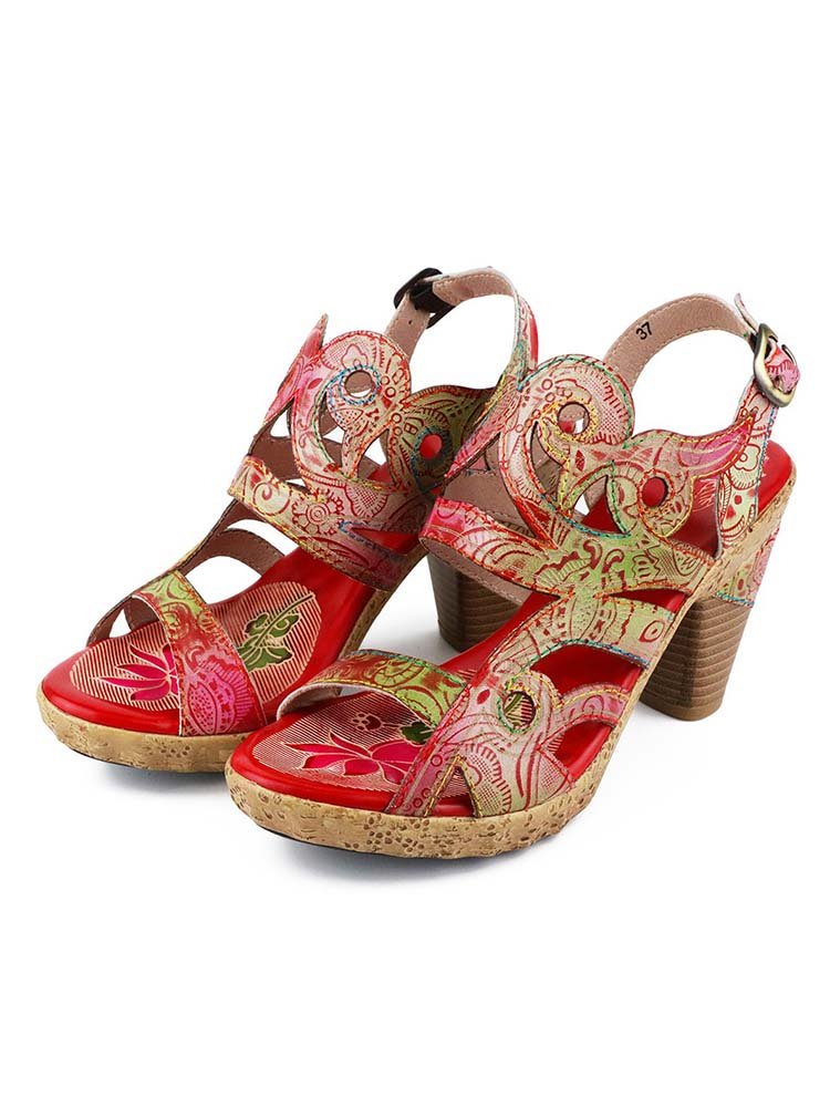 Zendaya Hand - Painted Genuine Leather Sandals Sandals by Colorstepshoes – Don't Panic Shoes