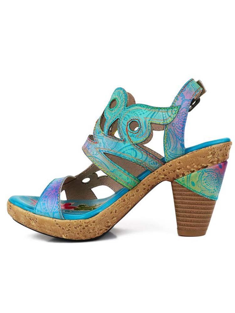 Zendaya Hand - Painted Genuine Leather Sandals Sandals by Colorstepshoes – Don't Panic Shoes