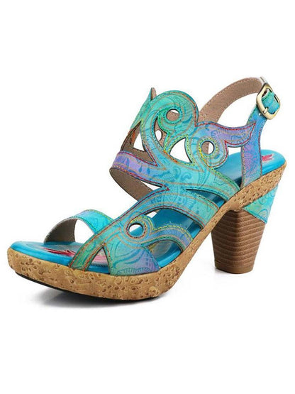 Zendaya Hand - Painted Genuine Leather Sandals Sandals by Colorstepshoes – Don't Panic Shoes