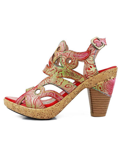 Zendaya Hand - Painted Genuine Leather Sandals Sandals by Colorstepshoes – Don't Panic Shoes