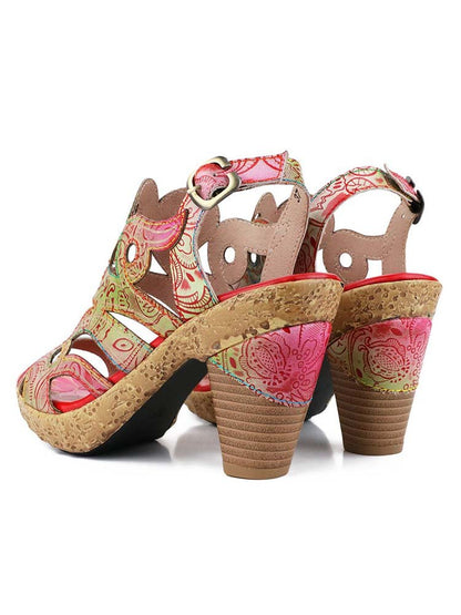 Zendaya Hand - Painted Genuine Leather Sandals Sandals by Colorstepshoes – Don't Panic Shoes