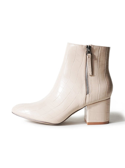 Zuma | Beige Croc Booties by J.Adams – Don't Panic Shoes