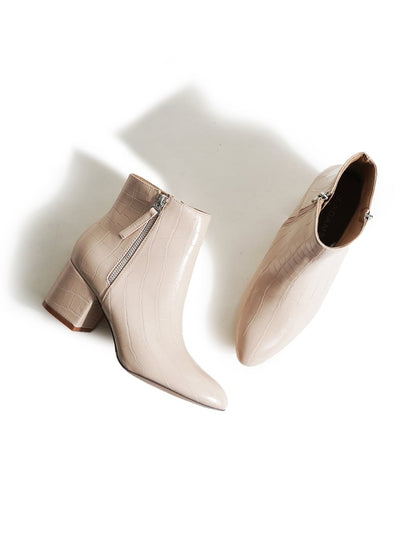 Zuma | Beige Croc Booties by J.Adams – Don't Panic Shoes