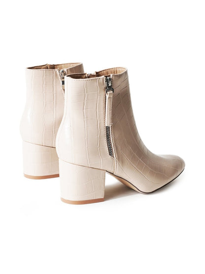 Zuma | Beige Croc Booties by J.Adams – Don't Panic Shoes