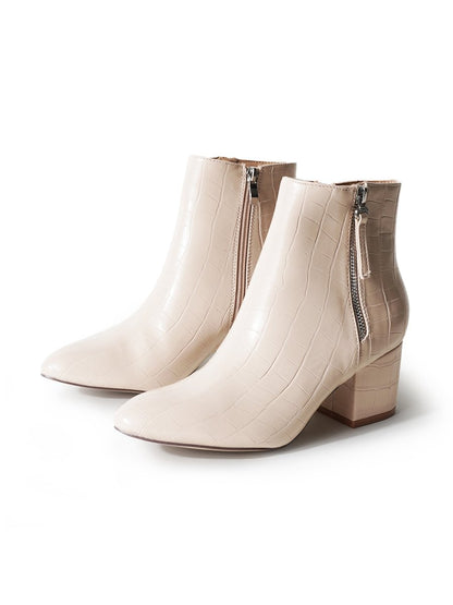Zuma | Beige Croc Booties by J.Adams – Don't Panic Shoes
