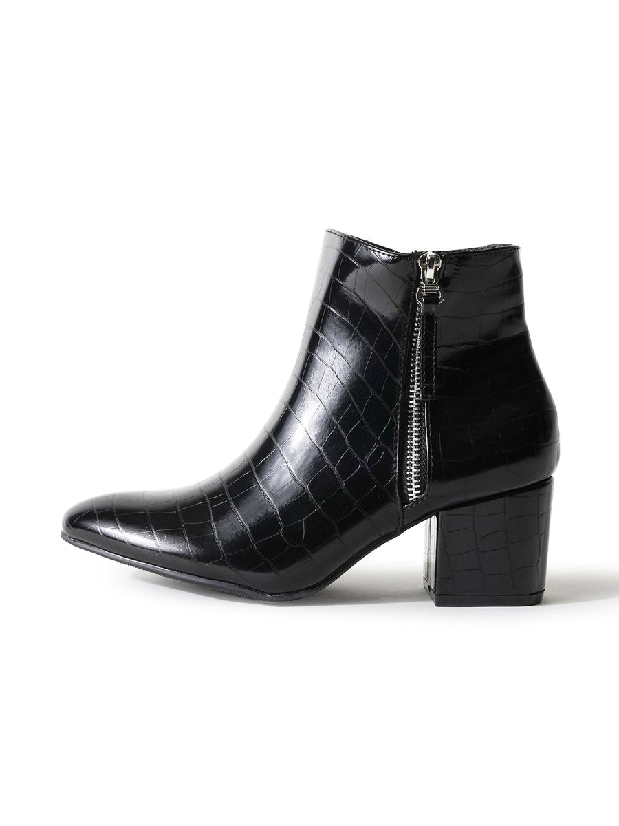 Zuma | Black Croc Booties by J.Adams – Don't Panic Shoes