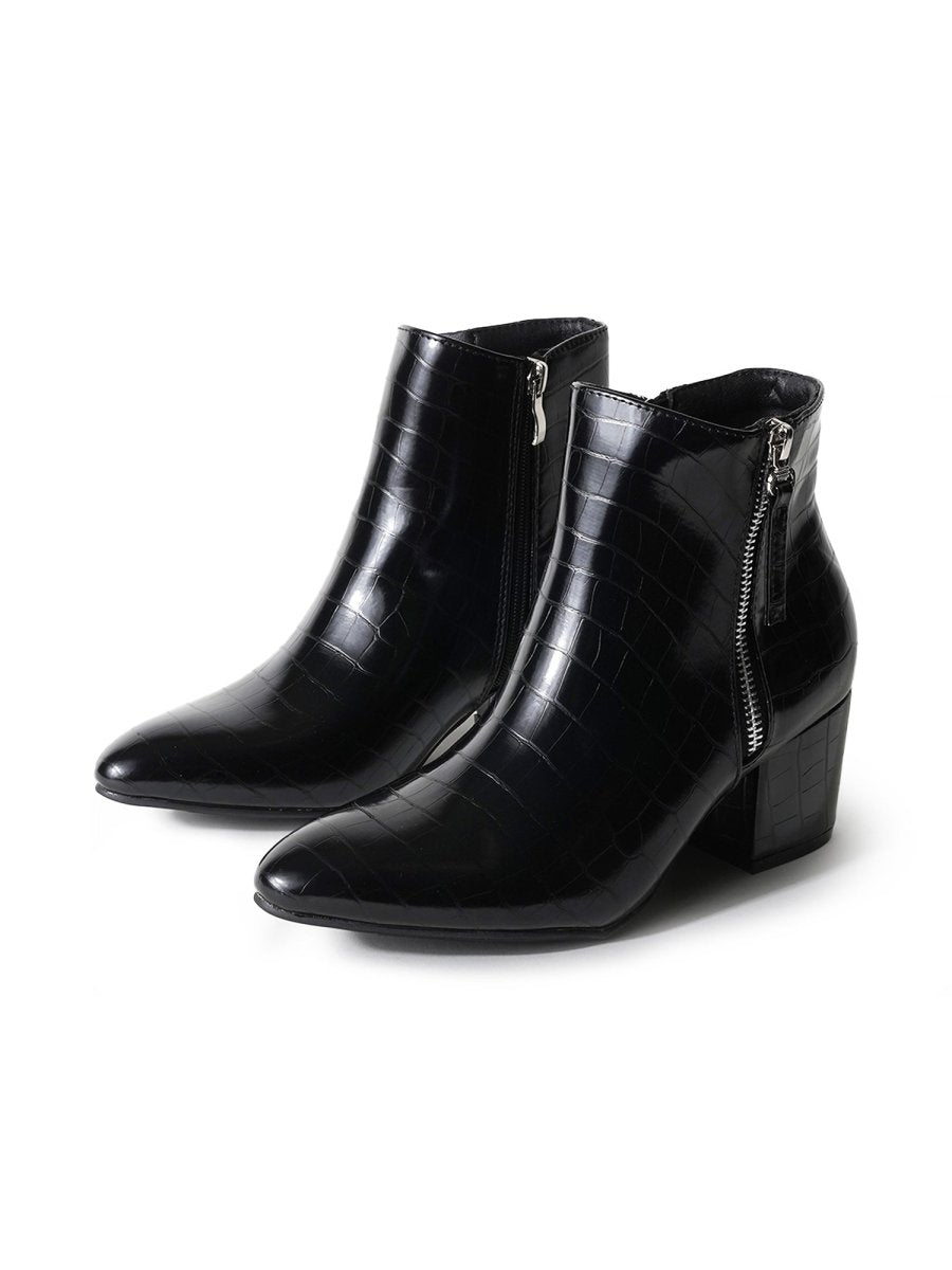 Zuma | Black Croc Booties by J.Adams – Don't Panic Shoes