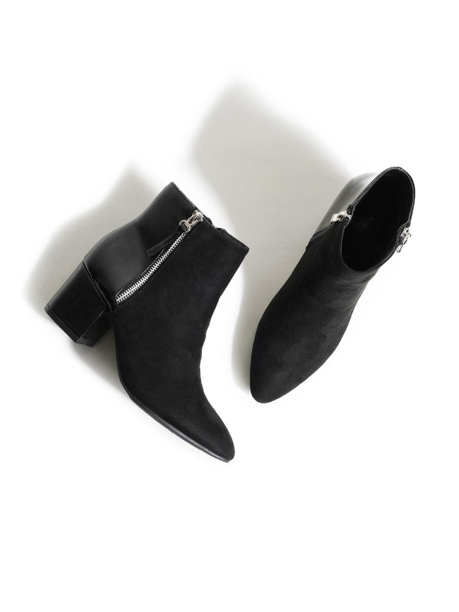 Zuma | Black Suede Booties by J.Adams – Don't Panic Shoes