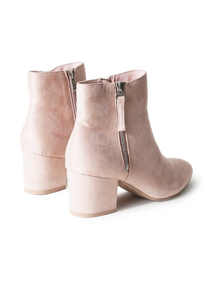 Zuma | Blush Suede Booties by J.Adams – Don't Panic Shoes