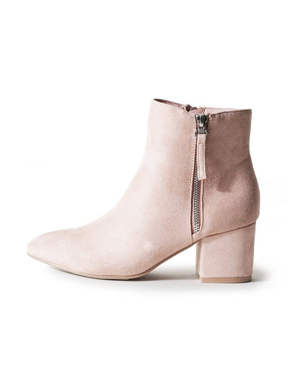 Zuma | Blush Suede Booties by J.Adams – Don't Panic Shoes