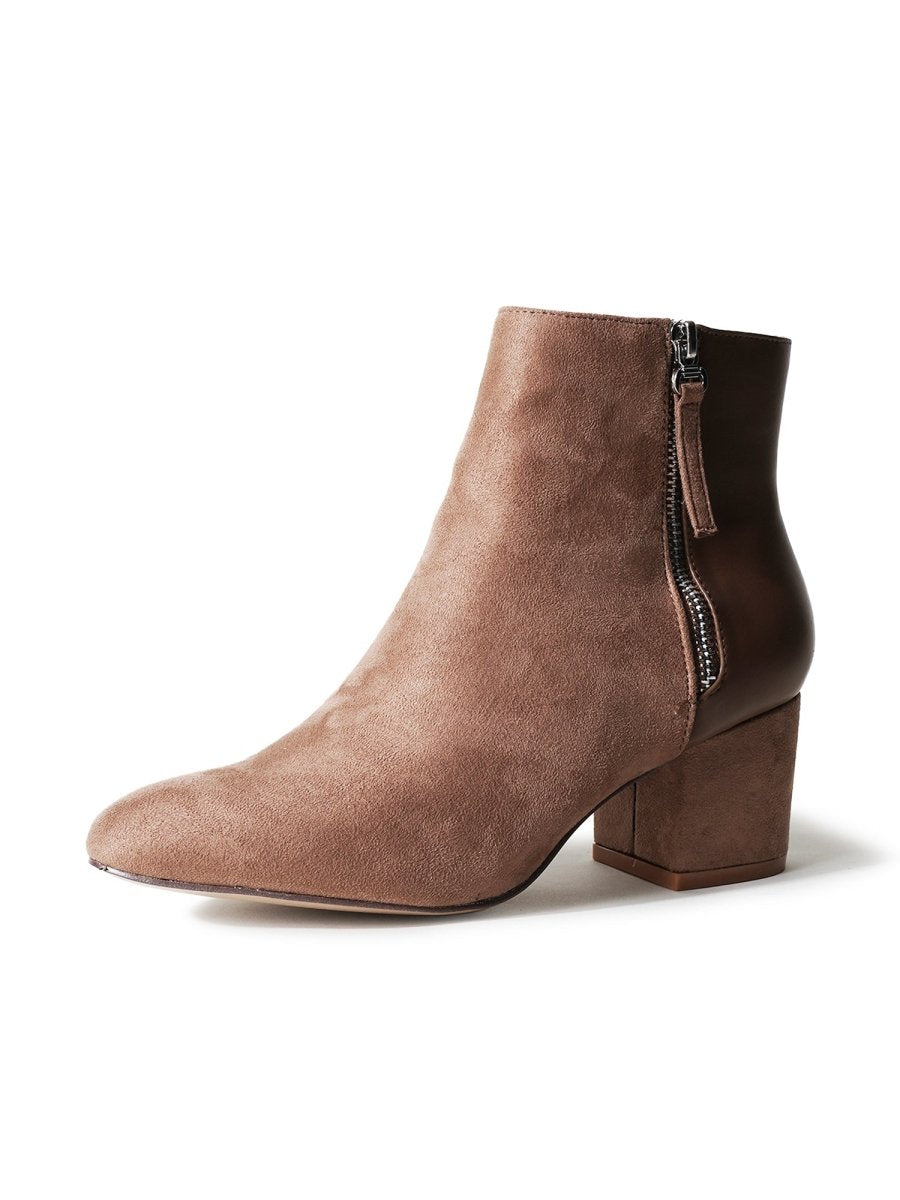 Zuma | Taupe Suede Booties by J.Adams – Don't Panic Shoes