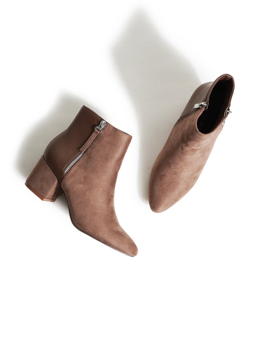 Zuma | Taupe Suede Booties by J.Adams – Don't Panic Shoes