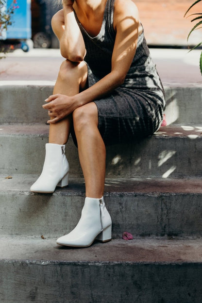 Zuma | White Booties by J.Adams – Don't Panic Shoes