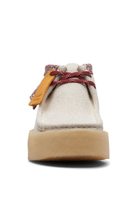 Thumbnail for A side view of Clarks Originals Wallabee Cup Boots Men's White Interest Suede 26167977, highlighting the unique cup sole design and durable construction