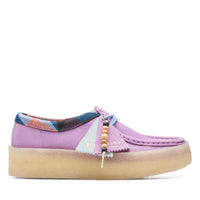 Thumbnail for Pair of light purple Clarks Women Wallabee Cup Shoes on white background