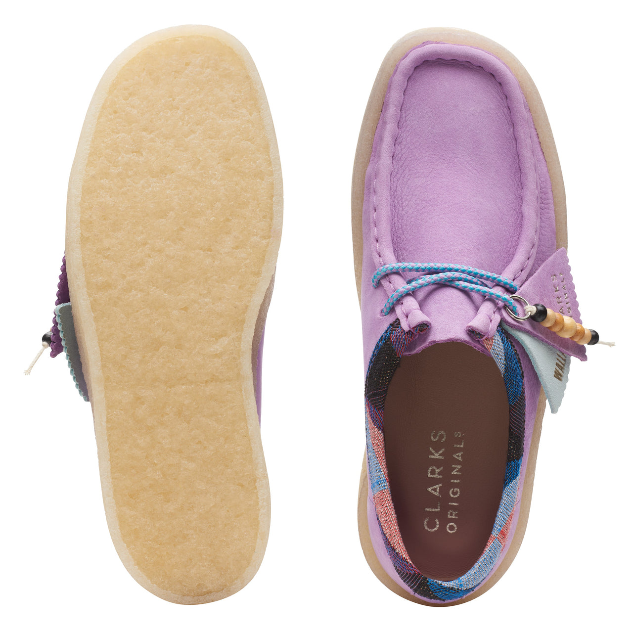  High-quality light purple Clarks Women Wallabee Cup Shoes with durable construction