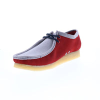 Thumbnail for Clarks Wallabee VCY 26166291 Mens Red Suede Lace Up Chukkas Boots