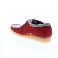 Thumbnail for Clarks Wallabee VCY 26166291 Mens Red Suede Lace Up Chukkas Boots
