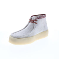 Thumbnail for Clarks Wallabee Cup Boot 26167977 Mens White Suede Lace Up Chukkas Boots