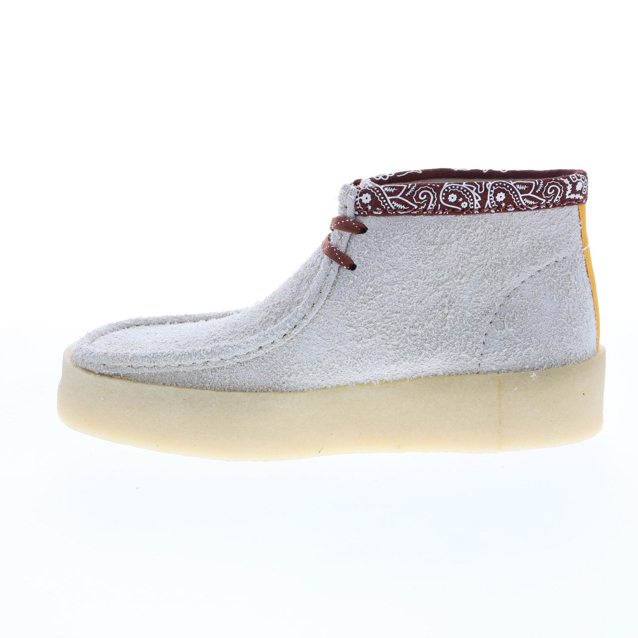 Clarks Wallabee Cup Boot 26167977 Mens White Suede Lace Up Chukkas Boots