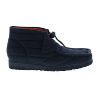 Thumbnail for Black canvas lace up chukka boots by Clarks Wallabee for men
