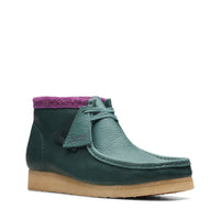 Thumbnail for Clarks Wallabee Boot 26168831 Mens Green Leather Lace Up Chukkas Boots