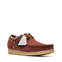 Thumbnail for Clarks Wallabee 26168847 Mens Red Suede Oxfords & Lace Ups Casual Shoes