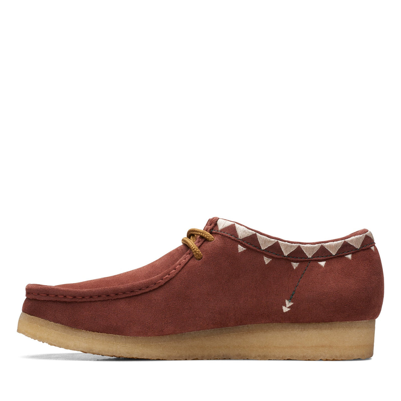 Clarks Wallabee 26168847 Mens Red Suede Oxfords & Lace Ups Casual Shoes