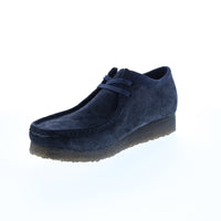 Thumbnail for Clarks Wallabee 26168854 Mens Blue Suede Lace Up Chukkas Boots