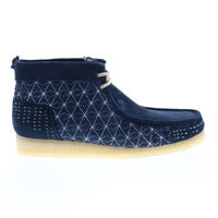 Thumbnail for Clarks Wallabee Boot 26169152 Mens Blue Suede Lace Up Chukkas Boots