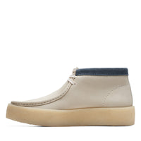 Thumbnail for Clarks Wallabee Cup Boot 26171090 Mens Beige Nubuck Lace Up Chukkas Boots