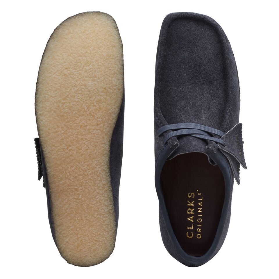 Clarks Men's Wallabee Low Ink Hairy Suede for a trendy look