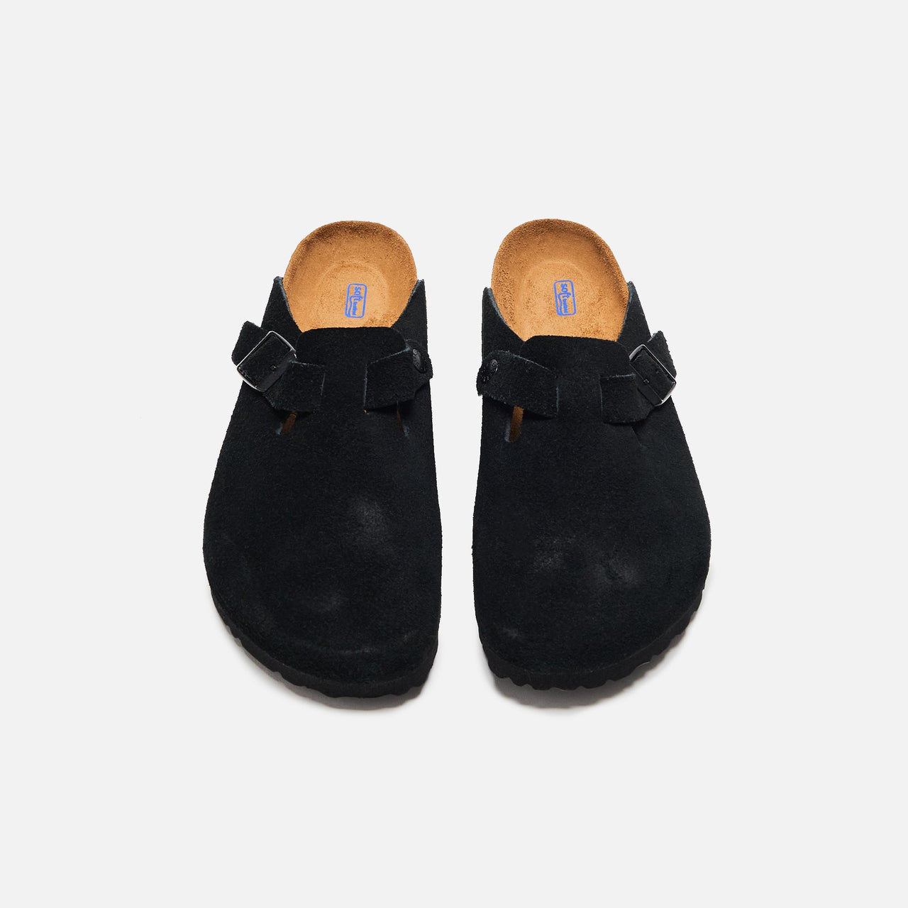 Close-up of the soft suede material of Birkenstock Women's Boston clogs