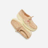 Thumbnail for Clarks Originals Wallabee Cup Women's Warm Beige Suede 261732524 shoes with laces