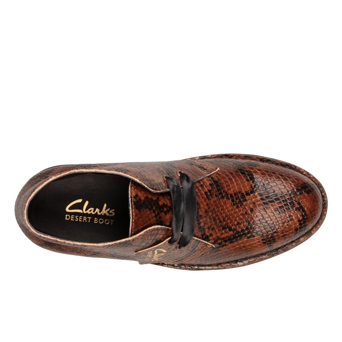 Clarks Originals Desert Boots Women's Dark Tan Snake Leather 26155674 Boots by Clarks Originals – Don't Panic Shoes