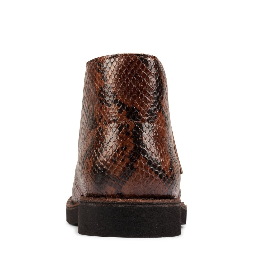 Clarks Originals Desert Boots Women's Dark Tan Snake Leather 26155674 Boots by Clarks Originals – Don't Panic Shoes