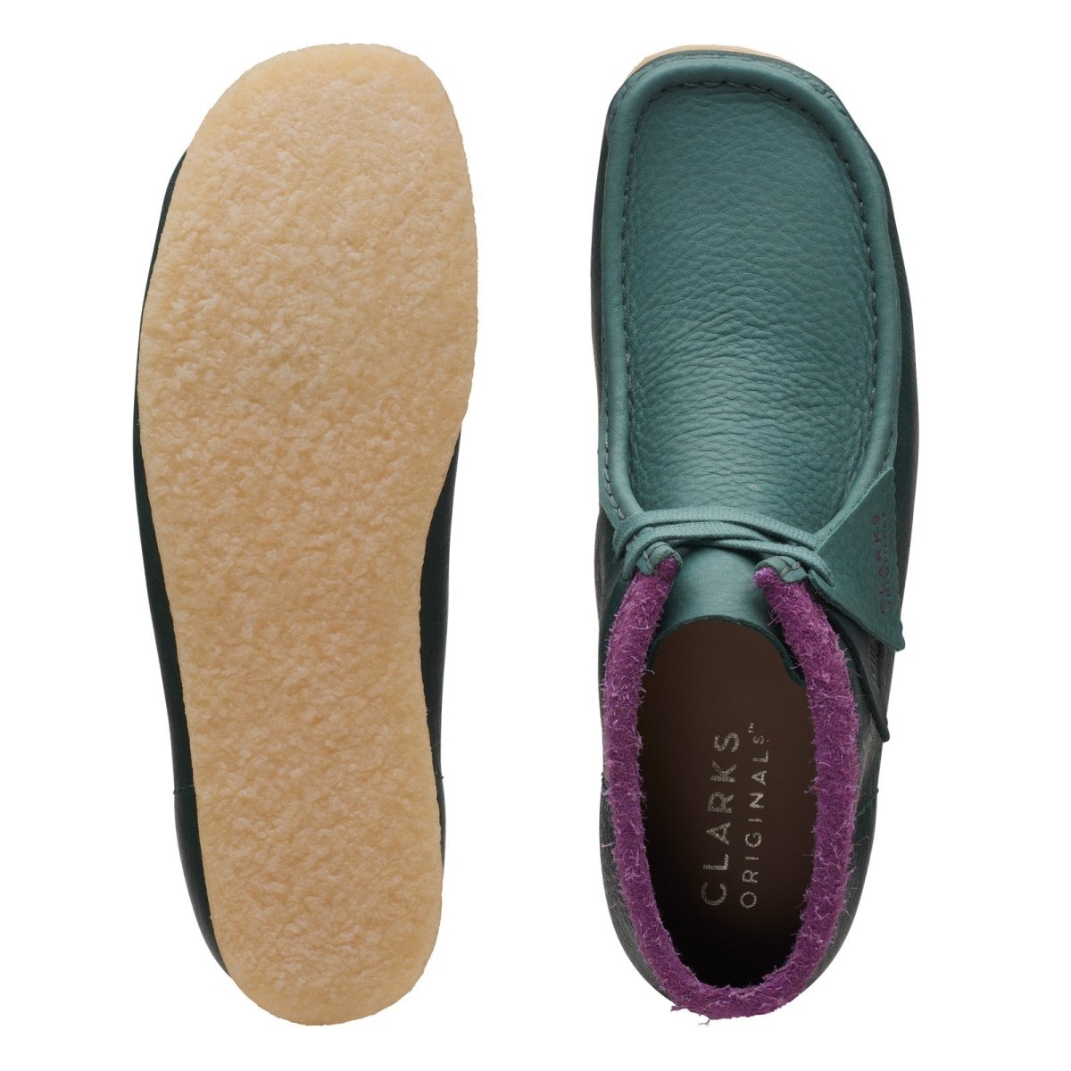 Clarks Originals Wallabee Boot Men's Green Purple Combi Leather 26168831 Shoes by Clarks Originals – Don't Panic Shoes