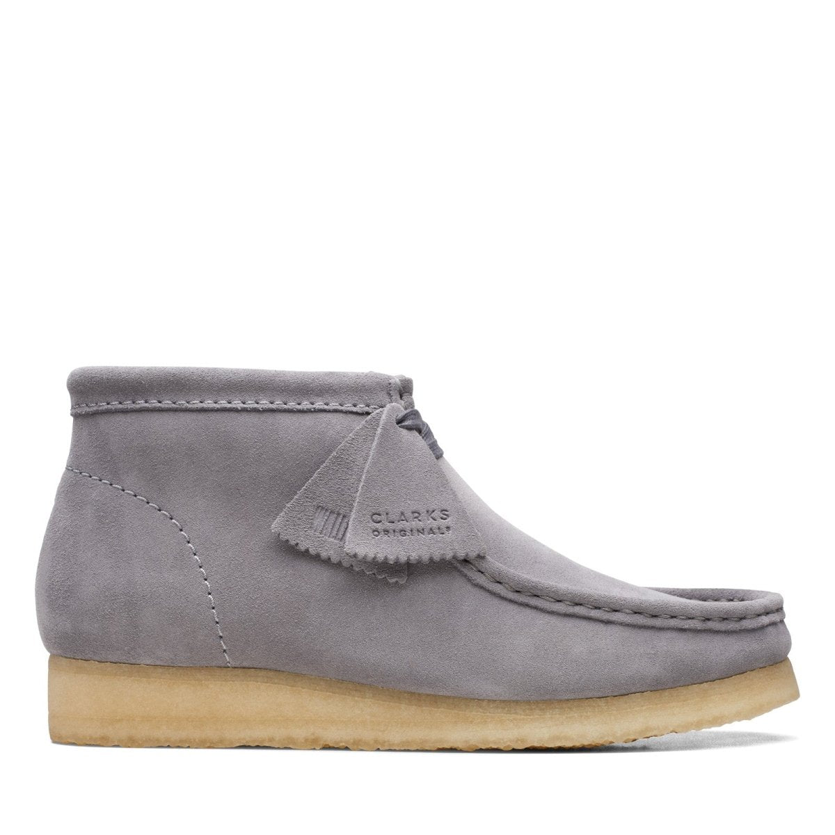 ClarkS Originals Wallabee Boot Men’s Shoes – Gray Suede – Style 26169731 – Timeless Streetwear Icon Shoes by Clarks Originals – Don't Panic Shoes
