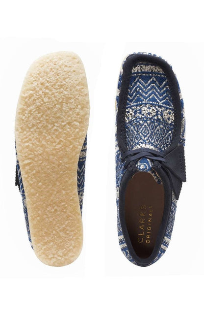 Clarks Originals Wallabee Low Men's Blue Fabric 26166649 Shoes by Clarks Originals – Don't Panic Shoes