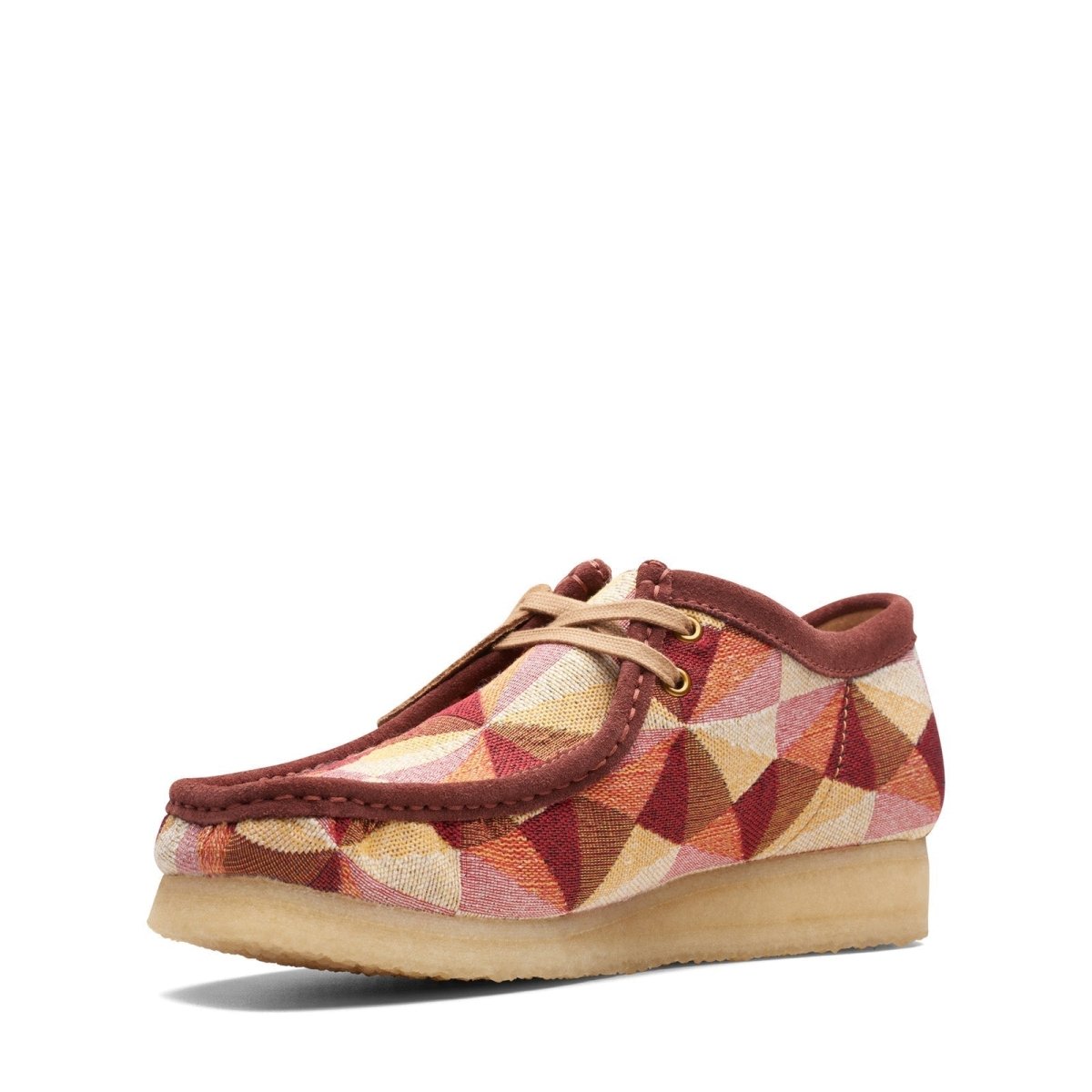 ClarkS Originals Wallabee Low Men’s Shoes – Yellow And Red Multi Canvas Suede – Style 26172248 – Bold Seasonal Icon Shoes by Clarks Originals – Don't Panic Shoes