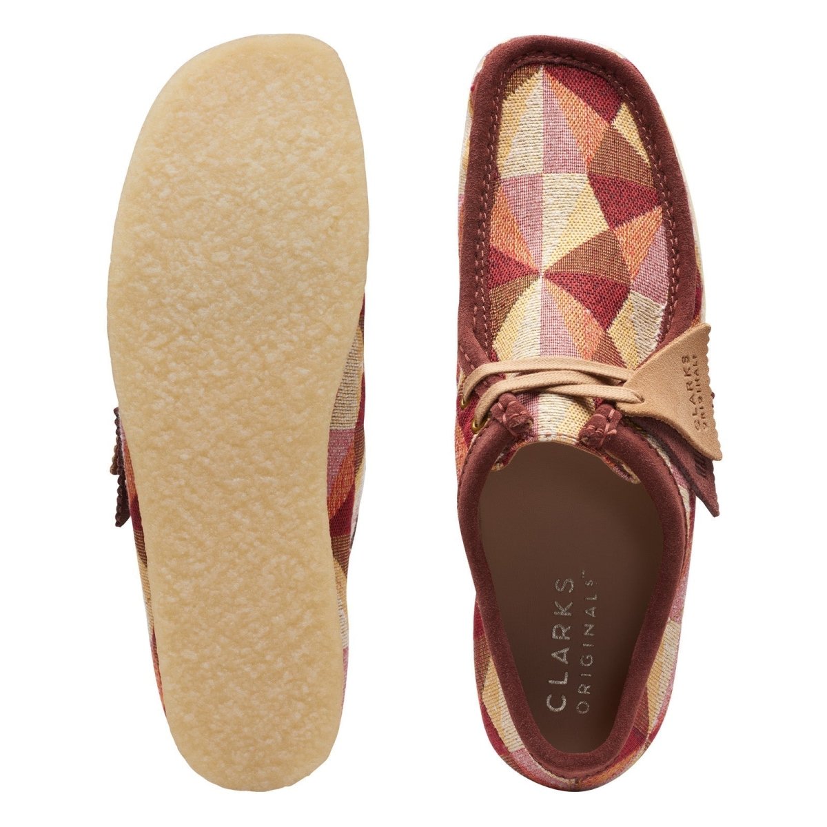 ClarkS Originals Wallabee Low Men’s Shoes – Yellow And Red Multi Canvas Suede – Style 26172248 – Bold Seasonal Icon Shoes by Clarks Originals – Don't Panic Shoes