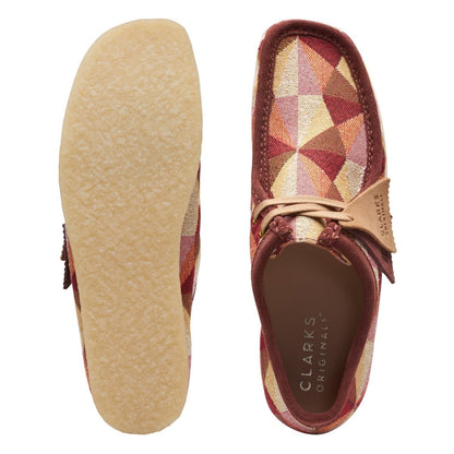 ClarkS Originals Wallabee Low Men’s Shoes – Yellow And Red Multi Canvas Suede – Style 26172248 – Bold Seasonal Icon Shoes by Clarks Originals – Don't Panic Shoes