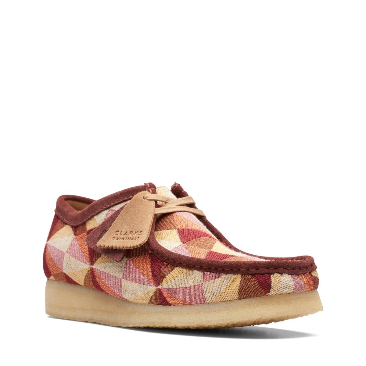 ClarkS Originals Wallabee Low Men’s Shoes – Yellow And Red Multi Canvas Suede – Style 26172248 – Bold Seasonal Icon Shoes by Clarks Originals – Don't Panic Shoes