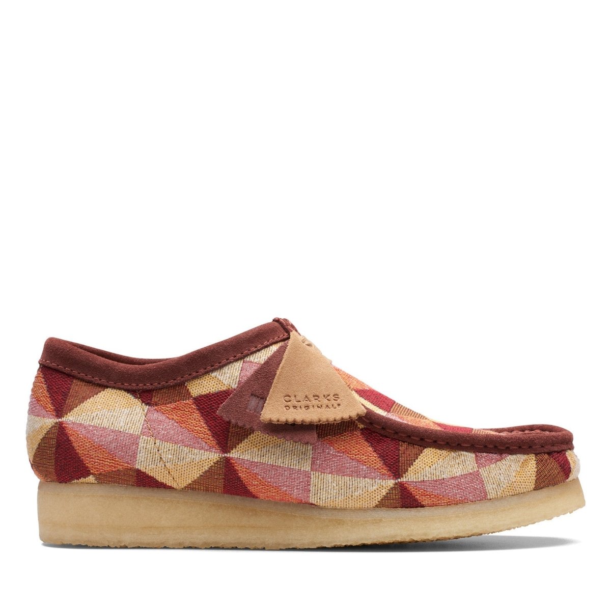 ClarkS Originals Wallabee Low Men’s Shoes – Yellow And Red Multi Canvas Suede – Style 26172248 – Bold Seasonal Icon Shoes by Clarks Originals – Don't Panic Shoes
