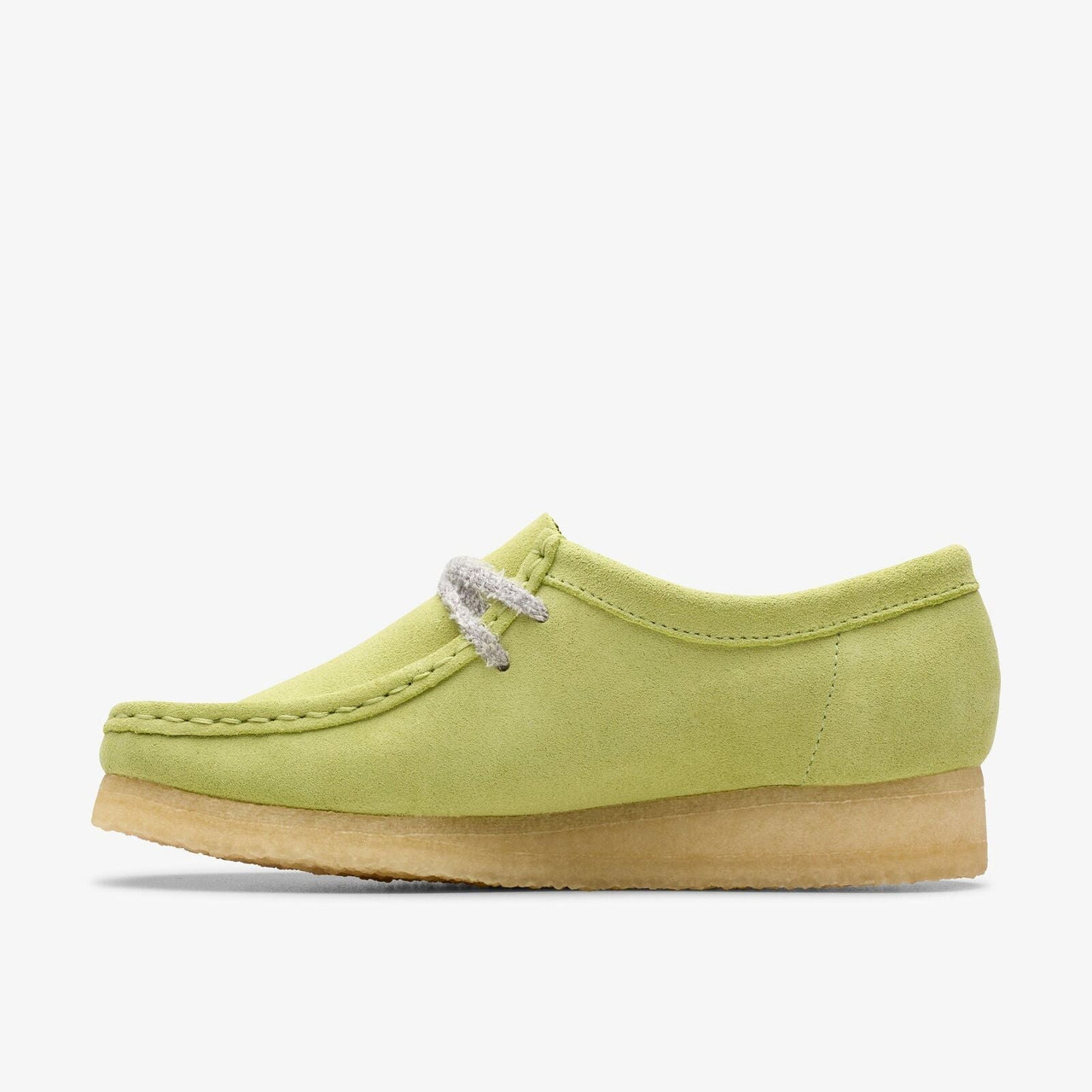 Fashionable Clarks Women Wallabee Pale Lime Suede 26175670 shoes for women