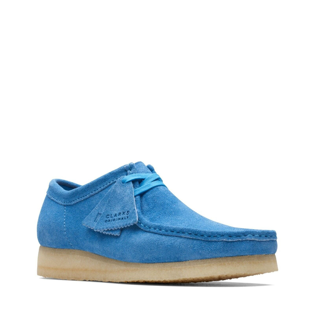 Clarks Originals Wallabee Low Men's Bright Blue Suede 26170534 shoes on display