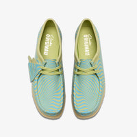 Thumbnail for  Side view of Clarks Women Wallabee Blue/Lime Print 26175834 shoes 