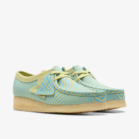 Thumbnail for  Stylish and comfortable Clarks Women Wallabee Blue/Lime Print 26175834 shoes 